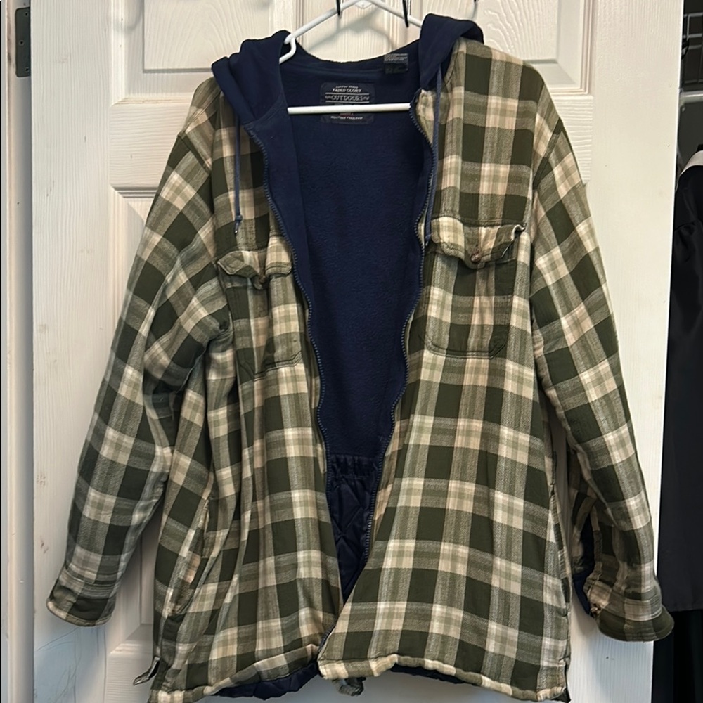 Faded Glory Green and Blue Puffer Jacket